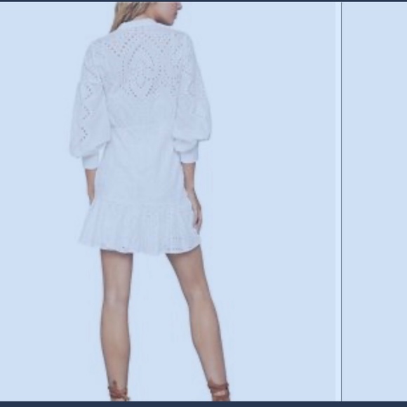 BCBG White Eyelet Flounce Dress - Picture 7 of 12